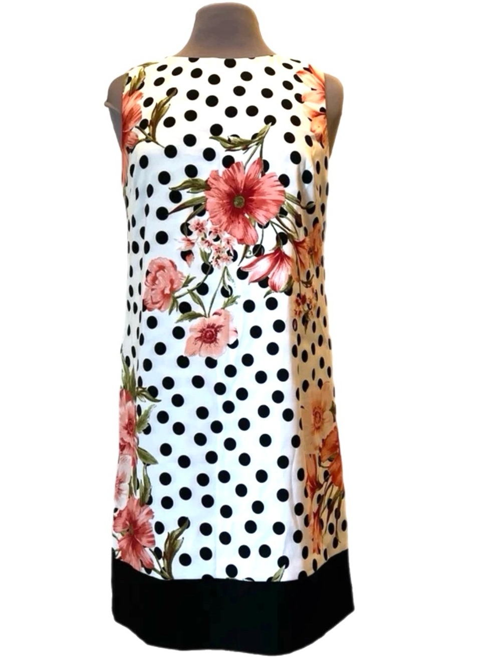 ALYX Dress Sleeveless Black & White Polka Dot w/ Flowers - Size 10 - NWT